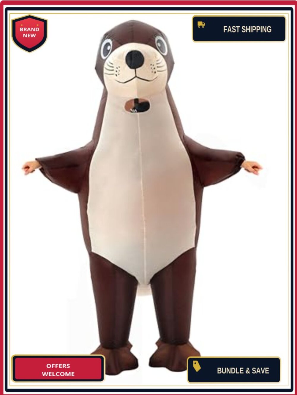 Inflatable Sea Lion Costume Adult Blow Up Animal Halloween Party Cosplay